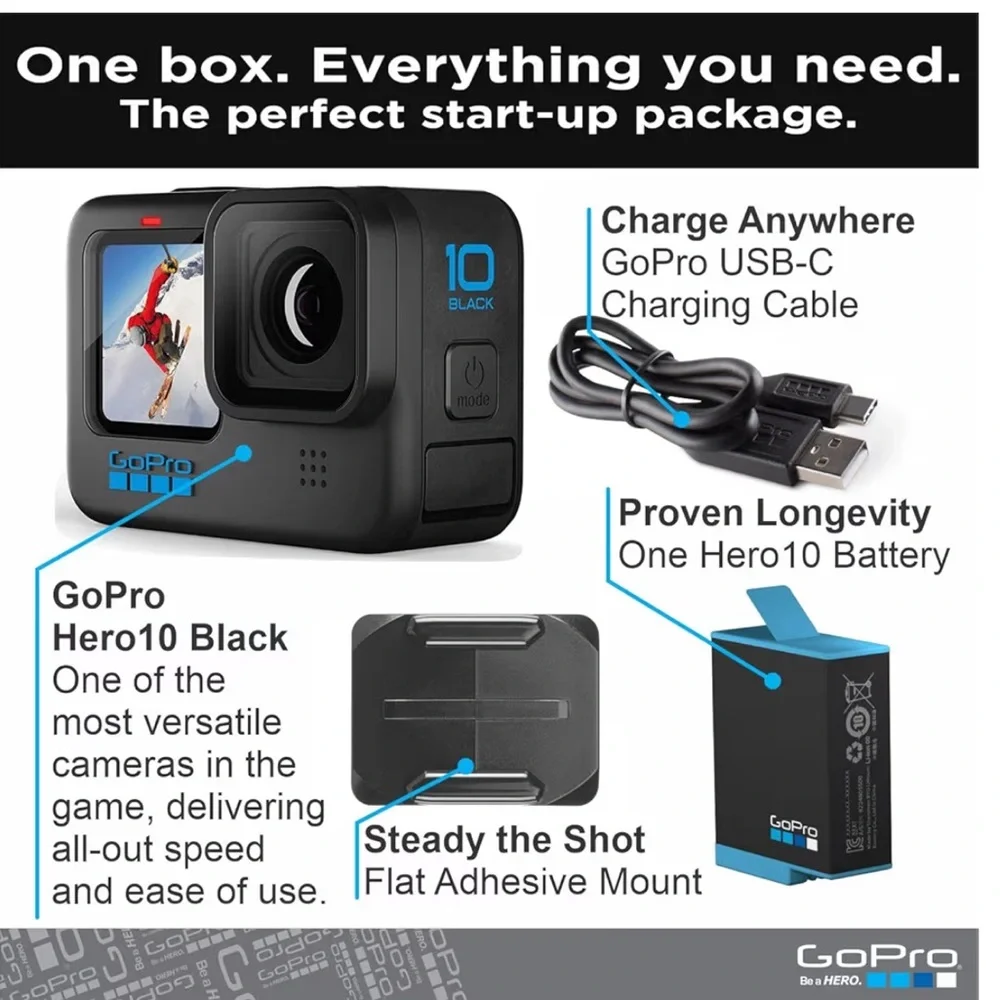 GoPro Camera with Black Chest Mount